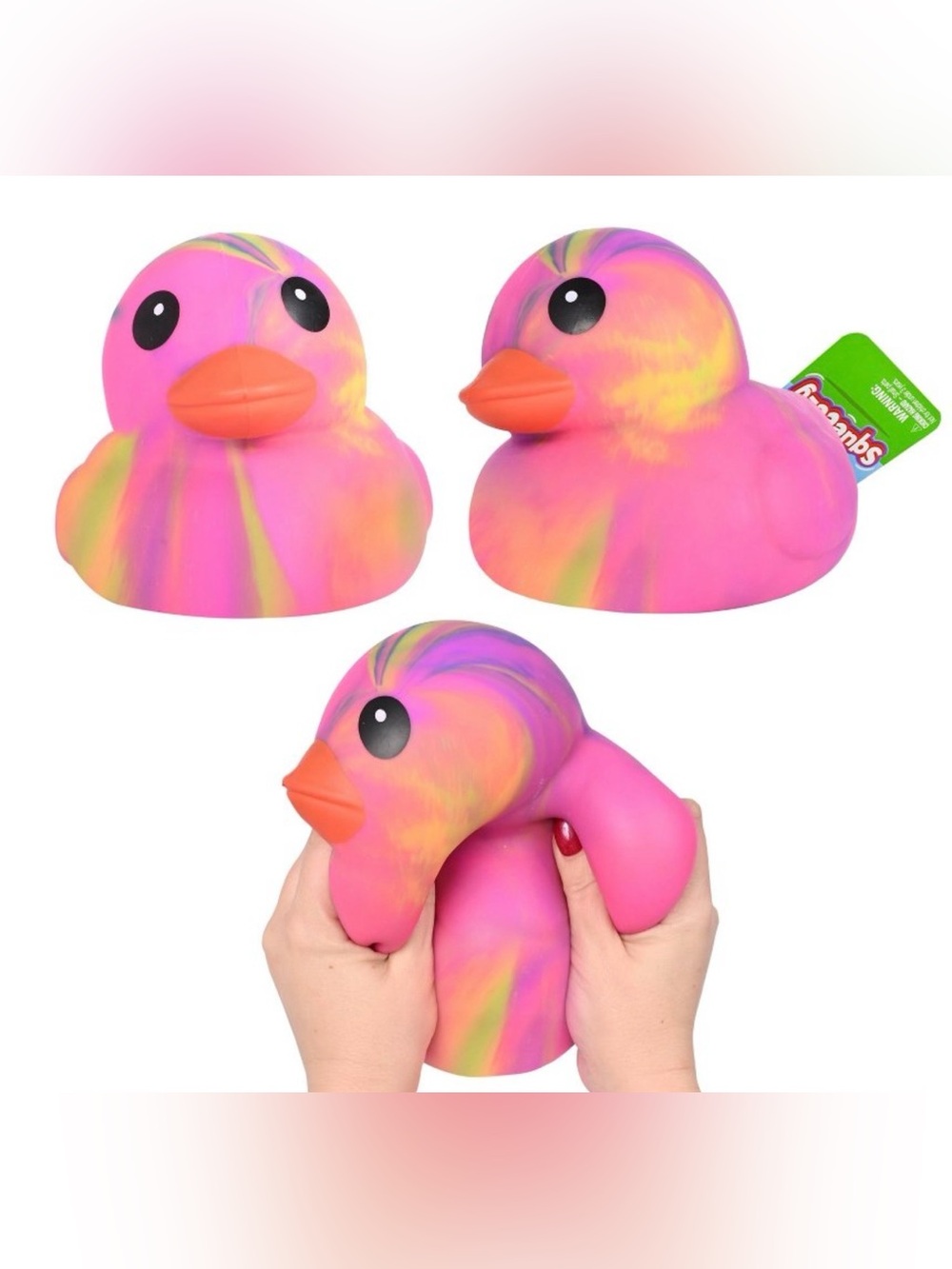 Jumbo Squeezy Duck Tie Dye Sunny Days Squishy TikTok Viral Toy SHIPS TODAY! - Picture 3 of 8